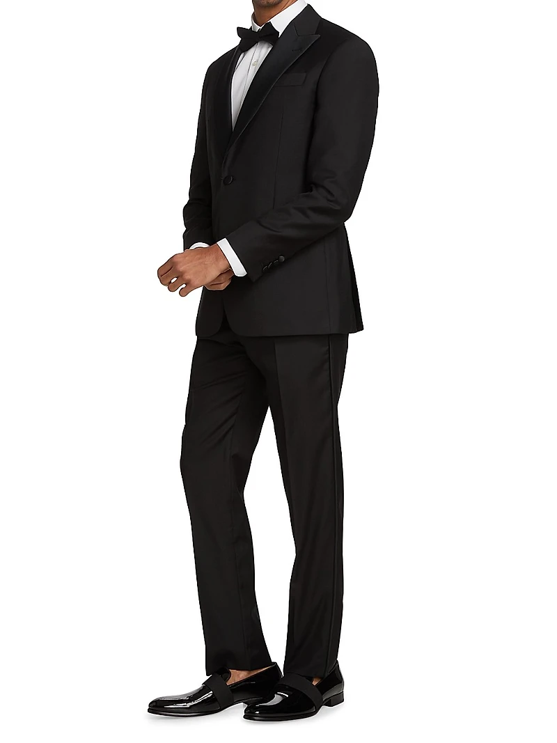 Peak Lapel Single-Button Suit
