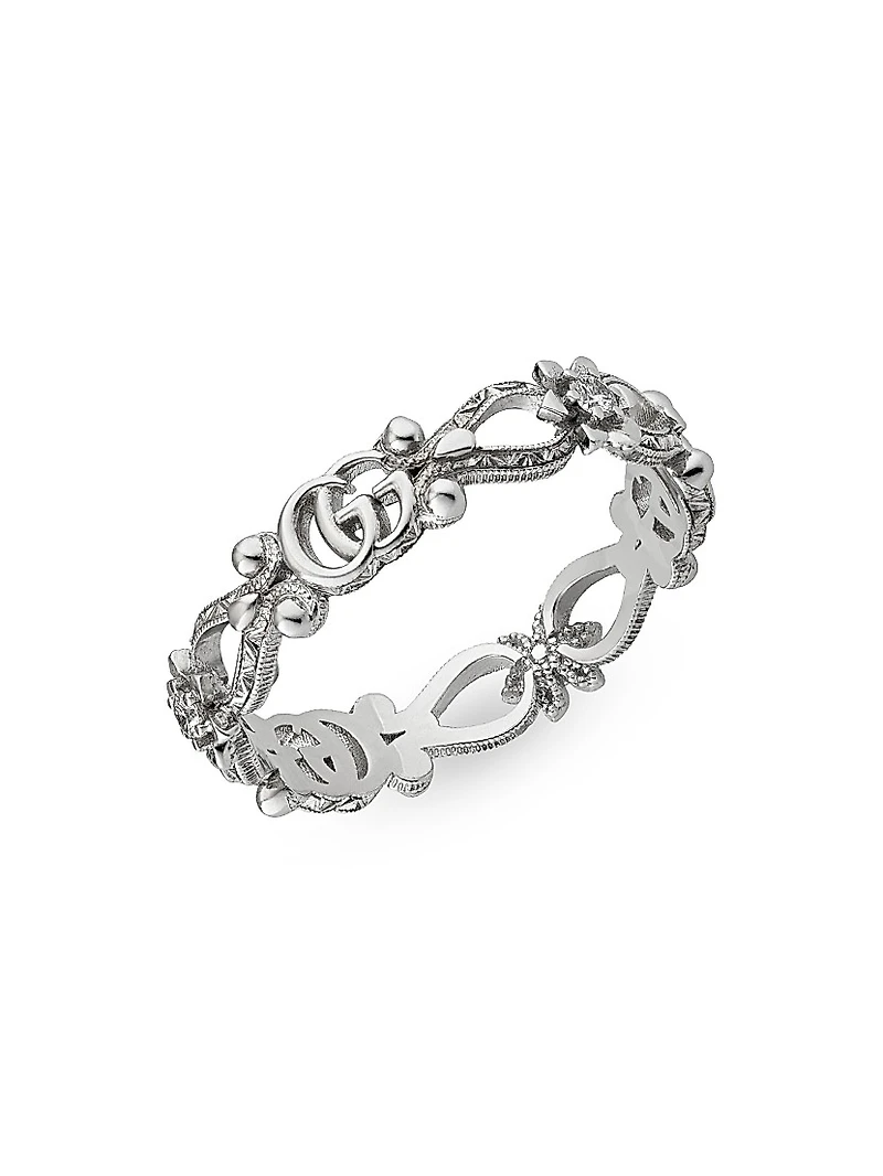 Flora 18K White Gold & Diamond Ring