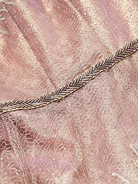 Feather Jacquard Fit-&-Flare Gown