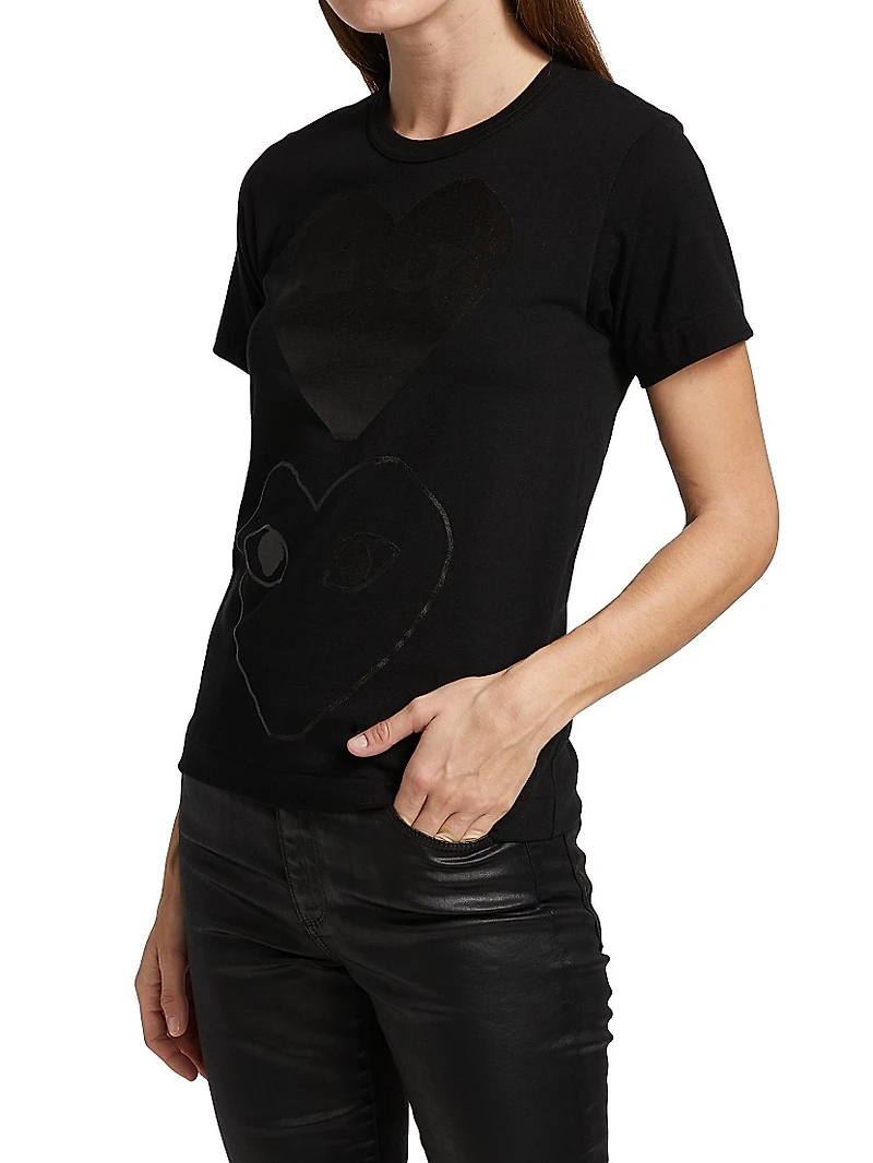 Double Heart Graphic T-Shirt