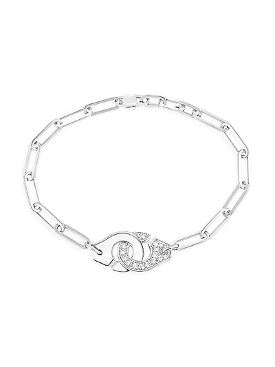 Menottes Dinh Van R12 18K White Gold & Diamond Chain Bracelet