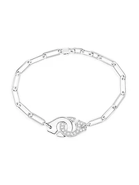 Menottes Dinh Van R12 18K White Gold & Diamond Chain Bracelet