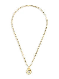 Menottes Dinh Van R15 18K Yellow Gold & Diamond Handcuff Pendant Necklace