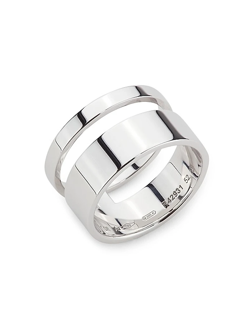 Berbere 18K White Gold Two-Row Ring