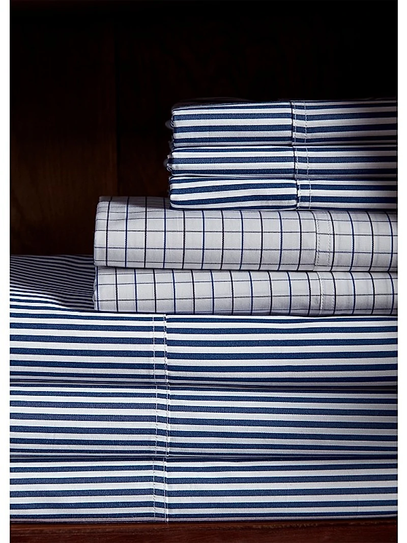 Organic Shirting Stripe Bedding 400 Thread Count Pillowcase