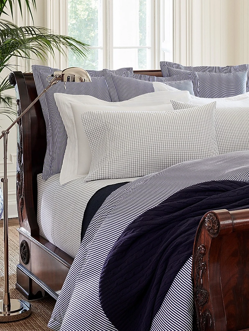 Organic Shirting Stripe Bedding 400 Thread Count Sham