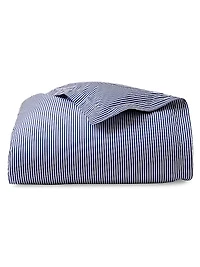 Organic Shirting Stripe Bedding 400 Thread Count Duvet Cover