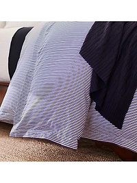 Organic Shirting Stripe Bedding 400 Thread Count Duvet Cover