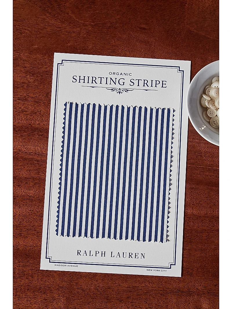 Organic Shirting Stripe 400-Thread Count Flat Sheet