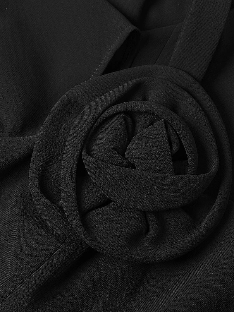 Asymmetric Ruffled Sheath Dress