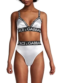 Satin Logo Triangle Bra