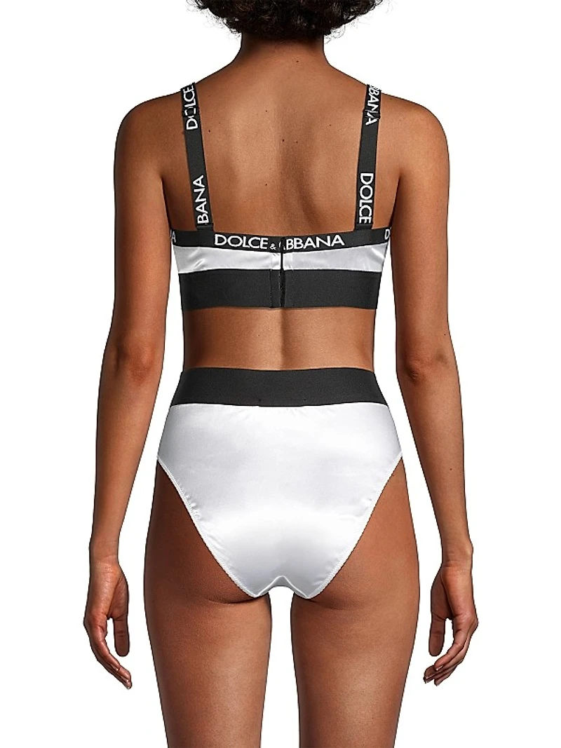 Satin Logo Triangle Bra
