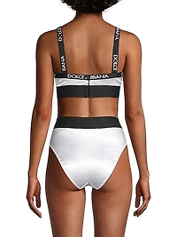 Satin Logo Triangle Bra