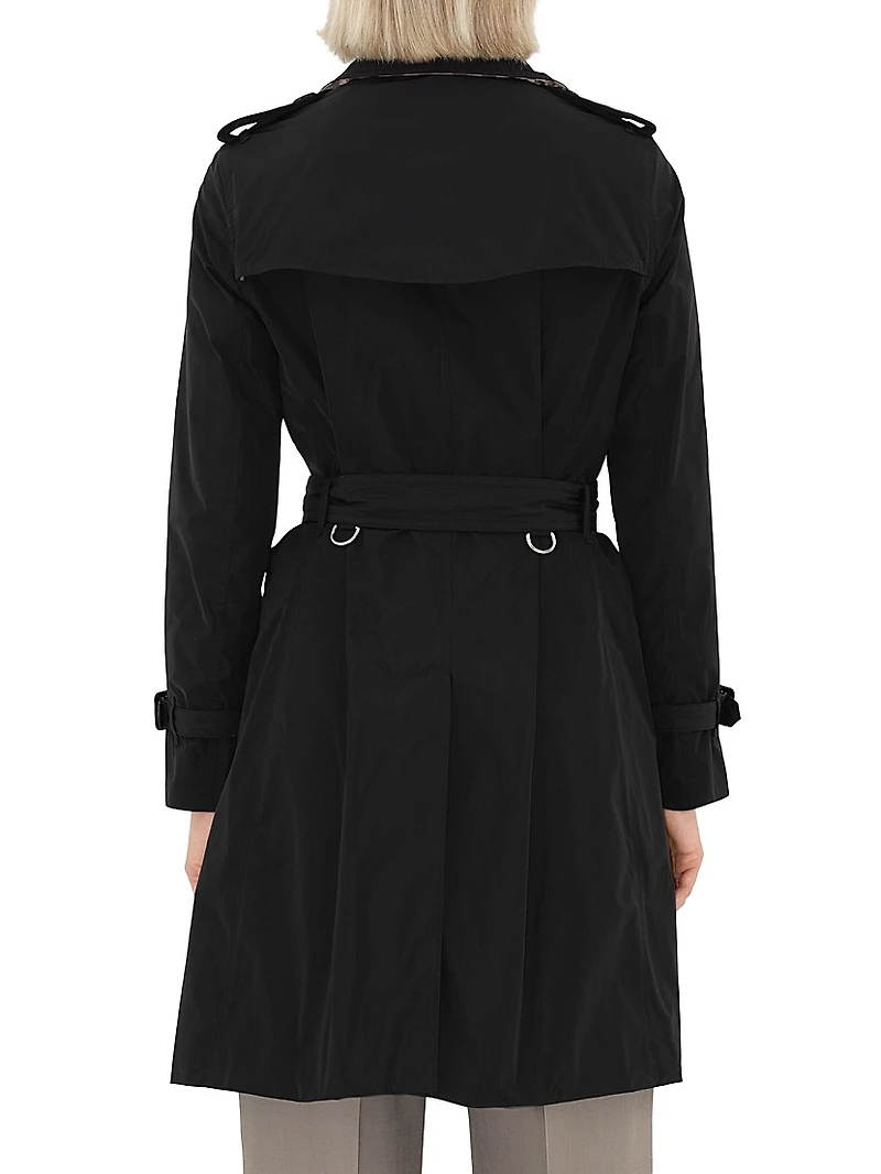 Kensington Belted Double-Breasted Logo Coat