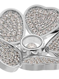 Happy Hearts Flowers 18K White Gold & Diamond Bangle