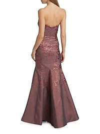 Floral Embroidered Gown