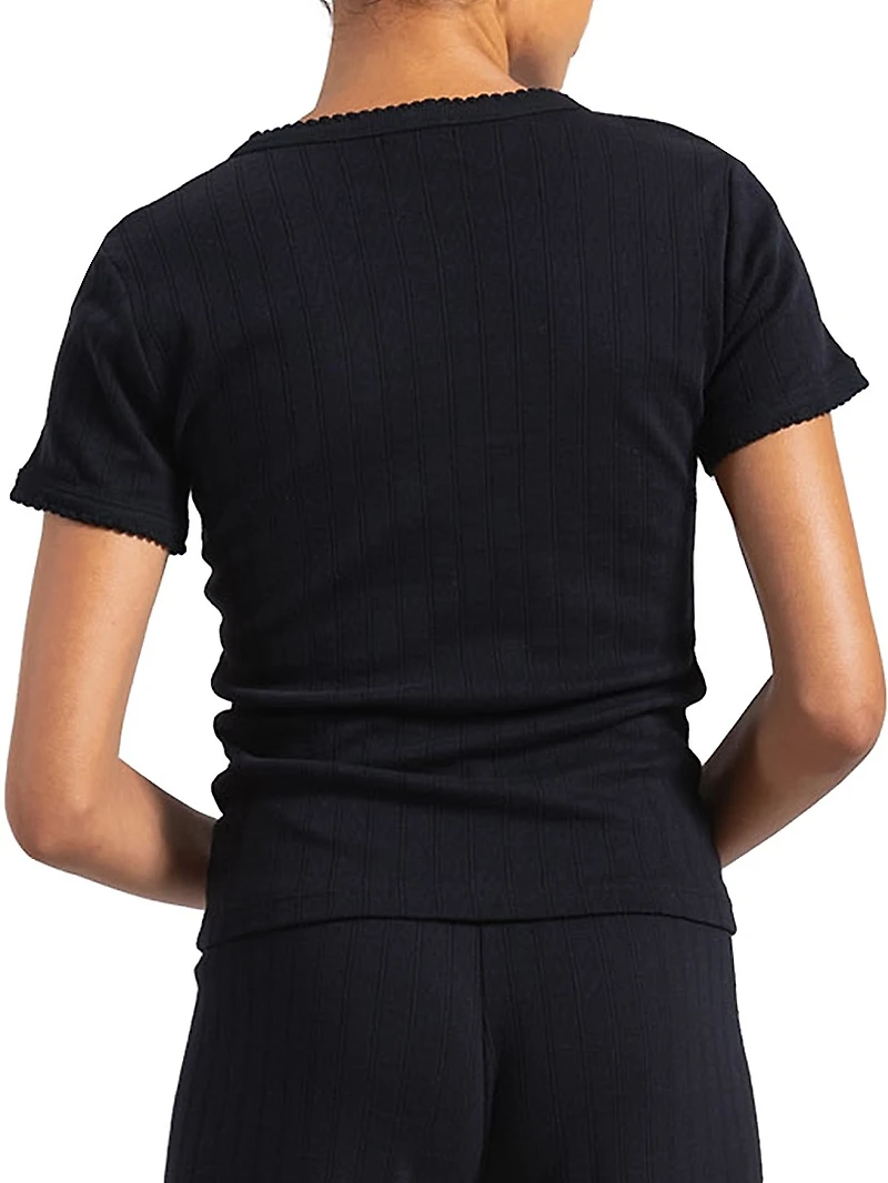 Pointelle Crewneck T-Shirt
