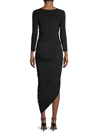Diana Ruched Bracelet-Length Sleeve Gown
