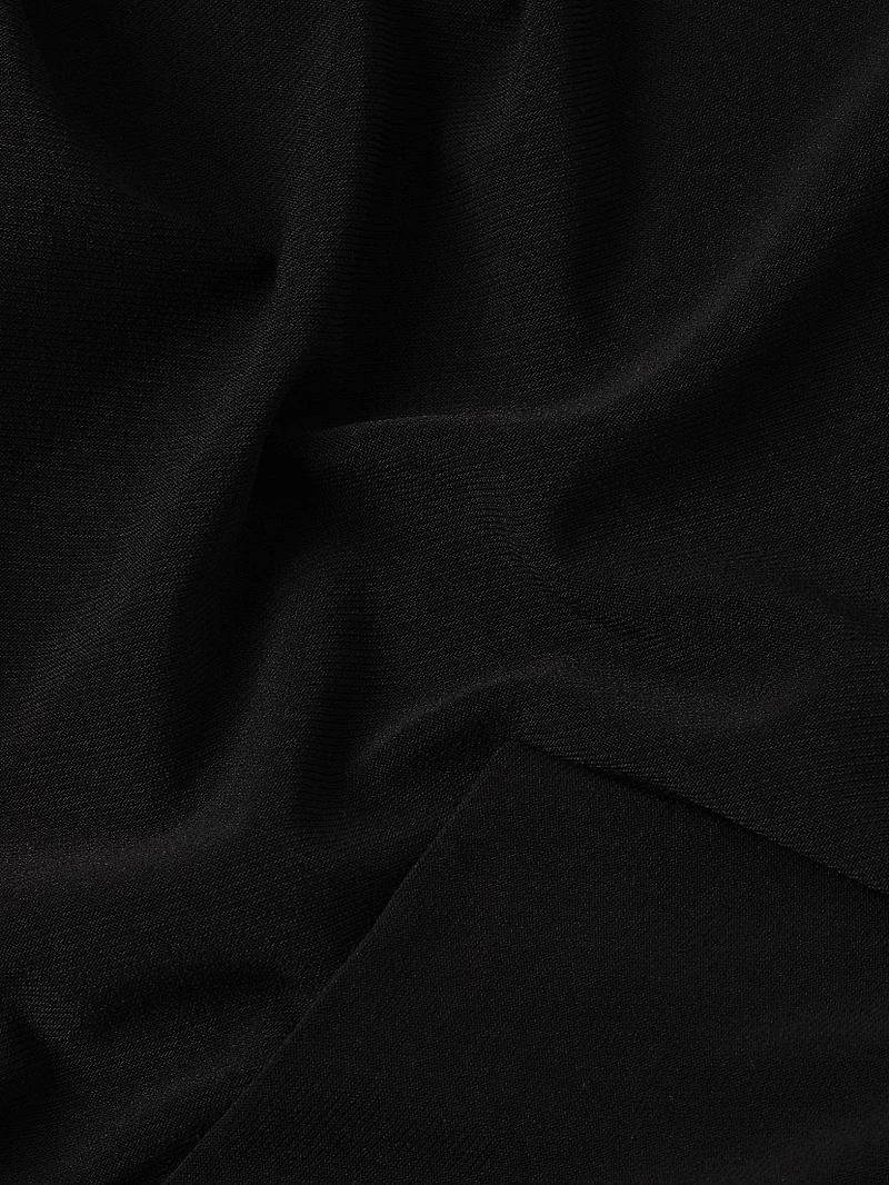 Halter Turtleneck Slit Gown