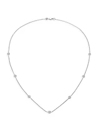18K White Gold & 0.7 TCW Diamond Station Necklace