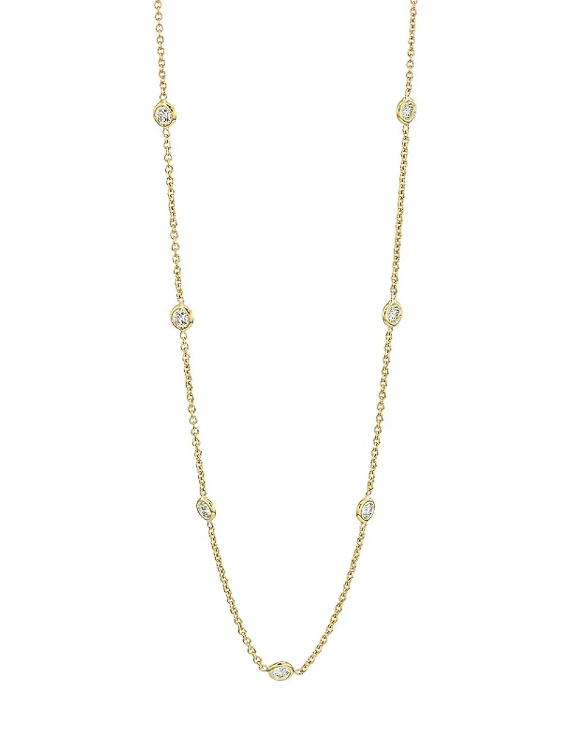 18K Yellow Gold & 0.7 TCW Diamond Station Necklace