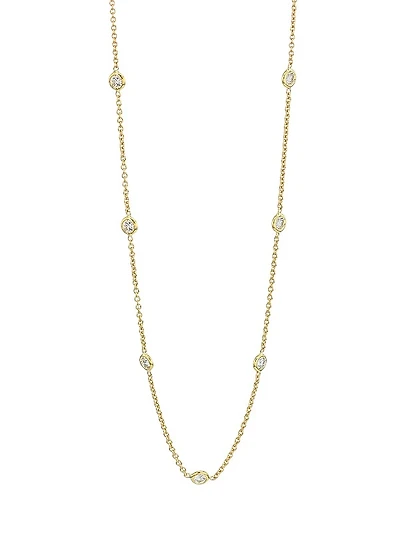 18K Yellow Gold & 0.7 TCW Diamond Station Necklace