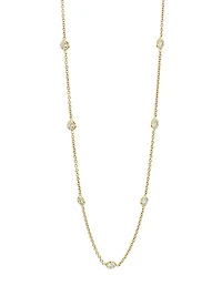 18K Yellow Gold & 0.7 TCW Diamond Station Necklace