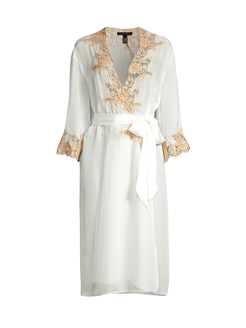 Orchid Silk & Lace Robe