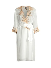 Orchid Silk & Lace Robe