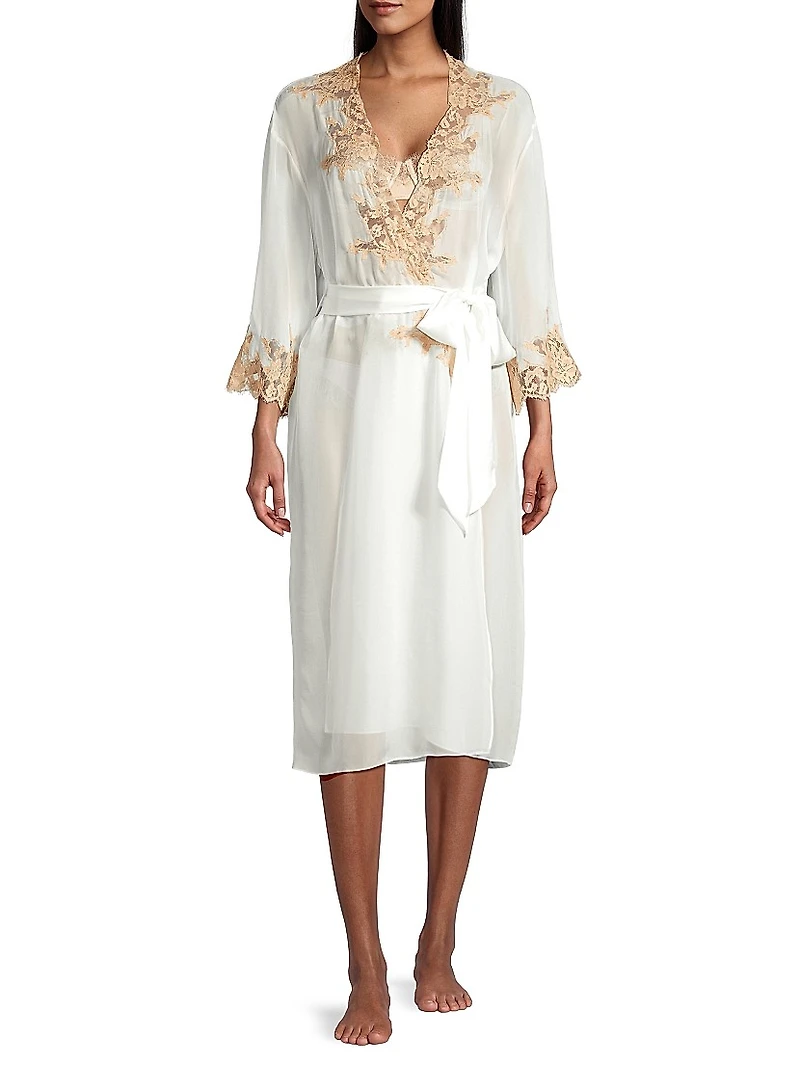 Orchid Silk & Lace Robe