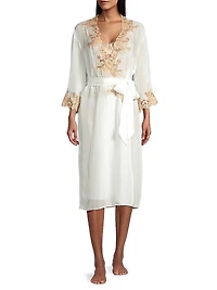 Orchid Silk & Lace Robe