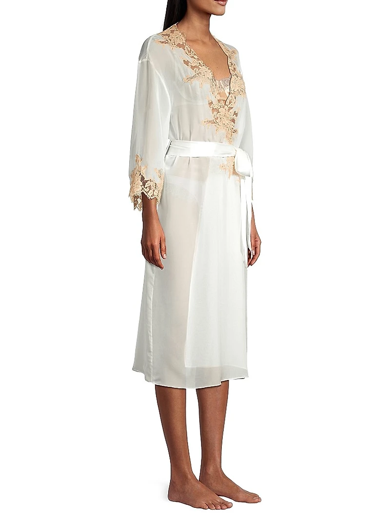 Orchid Silk & Lace Robe