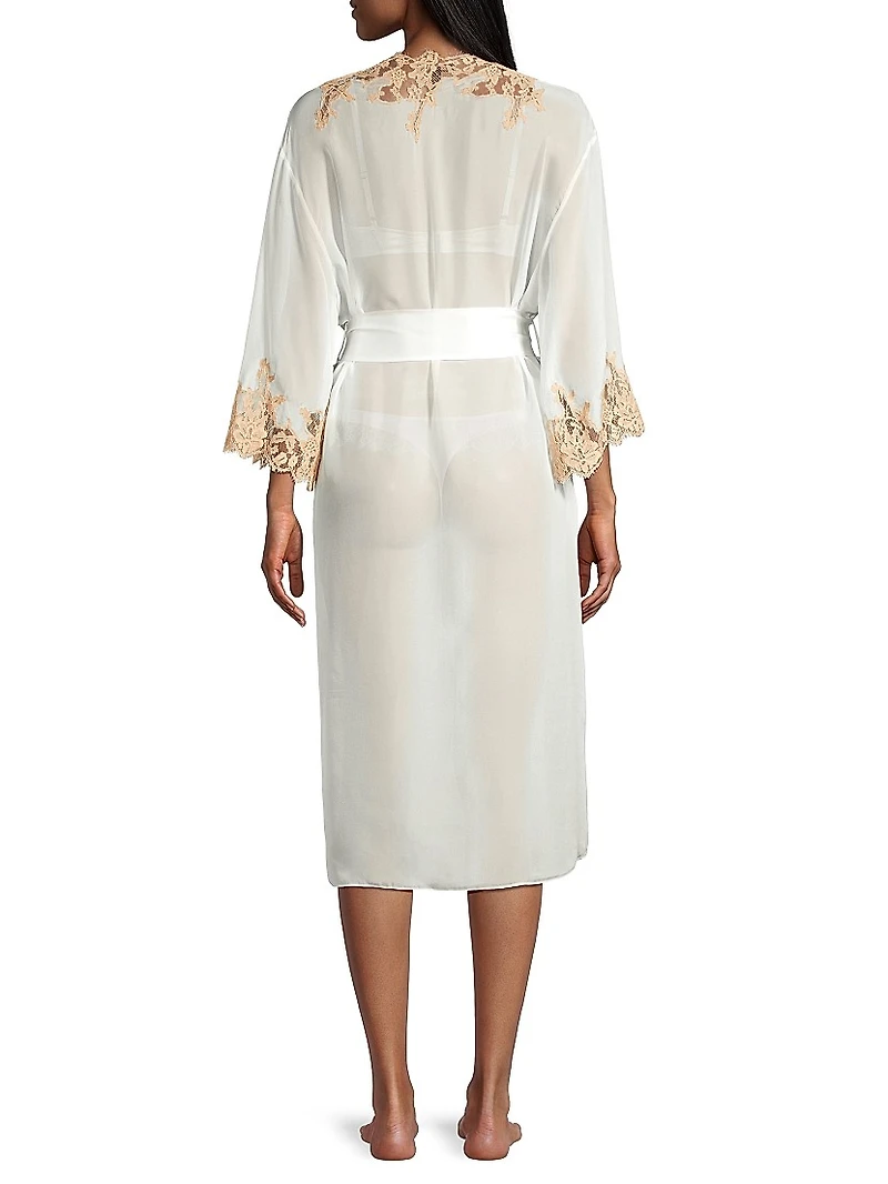 Orchid Silk & Lace Robe