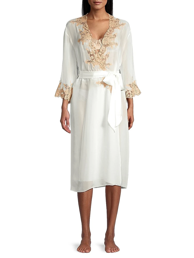 Orchid Silk & Lace Robe