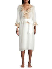 Orchid Silk & Lace Robe