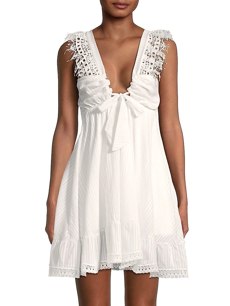 Farrah Lace Trim Mini Dress