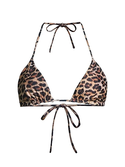 Fifi Leopard Print Triangle Bikini Top