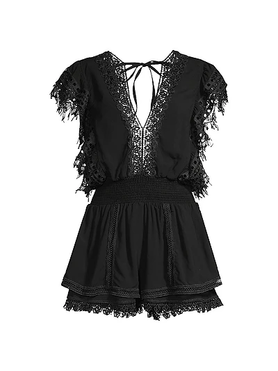 Raja Lace-Trimmed Romper