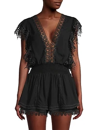 Raja Lace-Trimmed Romper
