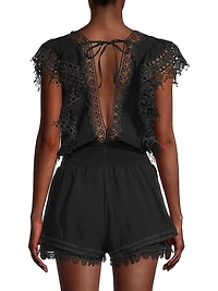 Raja Lace-Trimmed Romper