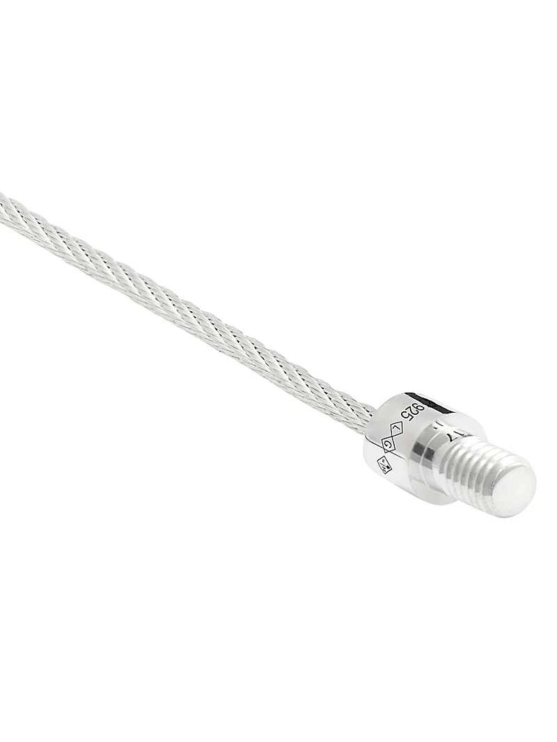 Unisex 7G Polished Bicolor Sterling Silver & 18K Yellow Gold Cable Bracelet