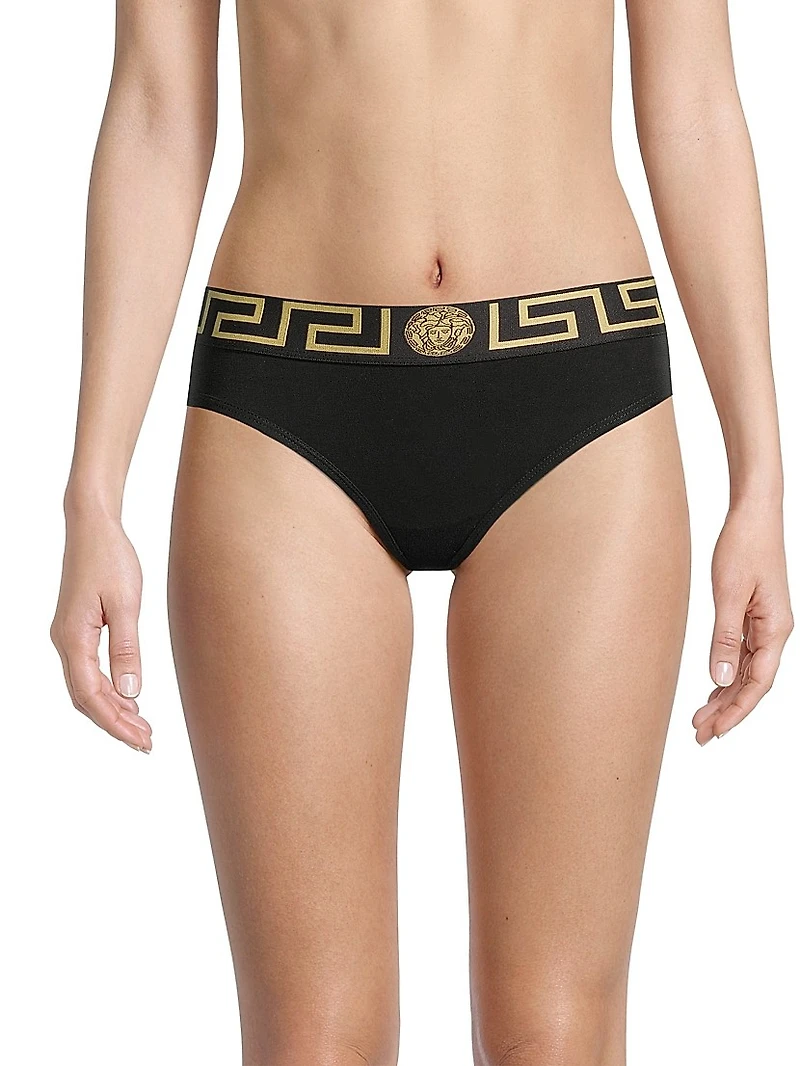 Greek Key Bikini-Cut Panty