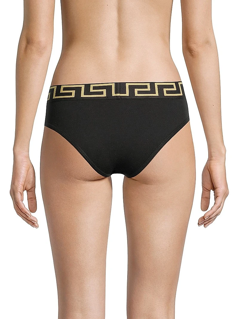 Greek Key Bikini-Cut Panty