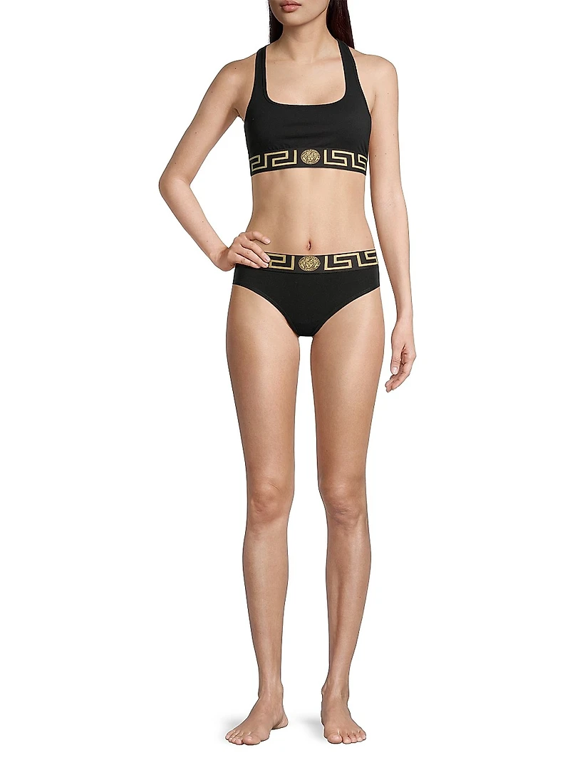 Greek Key Bikini-Cut Panty