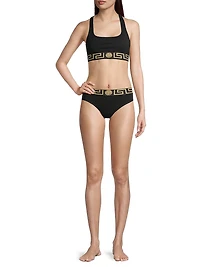 Greek Key Bikini-Cut Panty