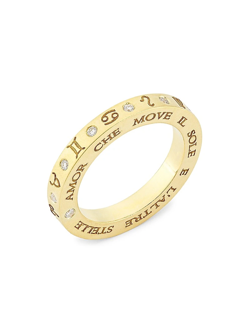 Zodiac 18K Yellow Gold & Diamond Ring
