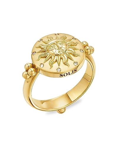 Sole 18K Yellow Gold & Diamond Ring