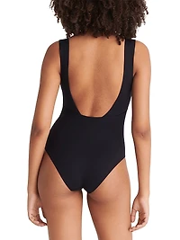 Hold Up Plunge V-Neck One-Piece Swimsuit