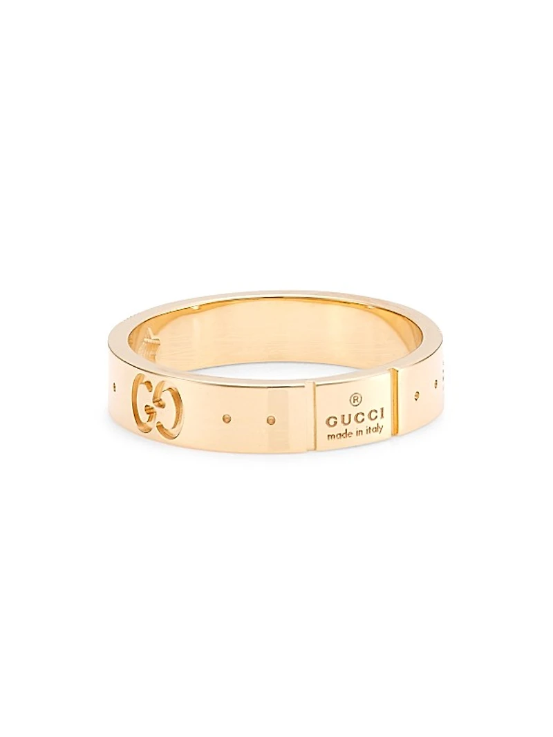Unisex 18K Yellow Gold Icon Ring With Star Detail