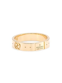 Unisex 18K Yellow Gold Icon Ring With Star Detail
